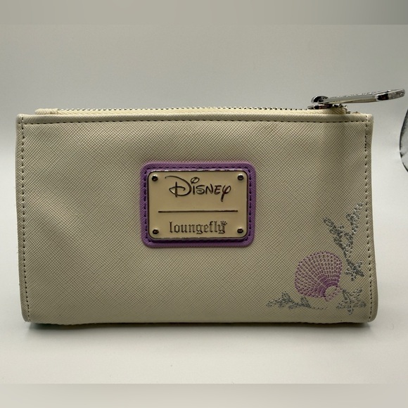 Rare Disney Loungefly Ariel Watercolor Sketch Bifold Wallet Clutch - Picture 3 of 9